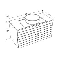 Badmöbelset Khalix holzdekor weiß 100cm | WUS + WTP + WB